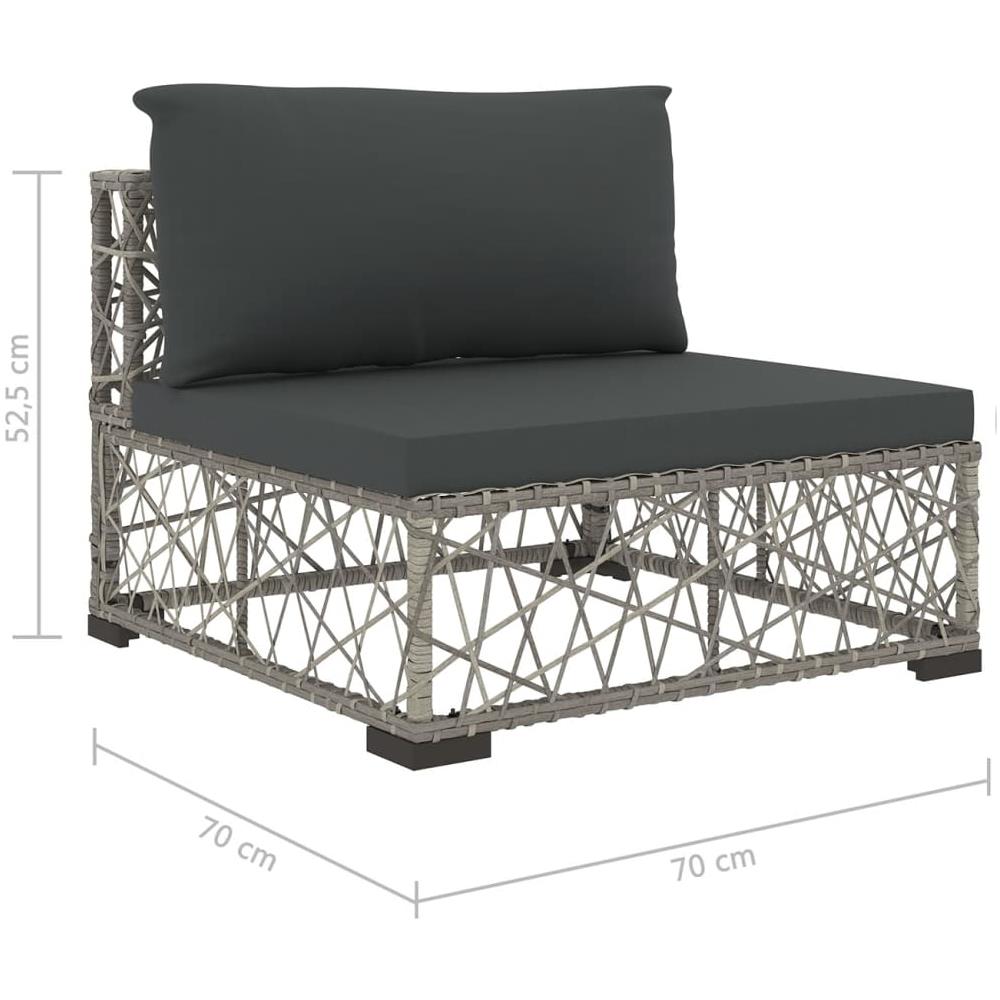 Set Divani Da Giardino 6 Pz Con Cuscini In Polyrattan Grigio - Foto 14