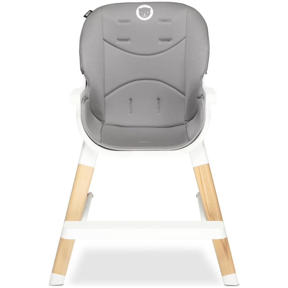 Mona Seggiolone Pappa 4in1 Sgabello Sedia Turistica Regolabile Doppio Vassoio Feltrini Antiscivolo Fino 75kg Grigio - Foto 8