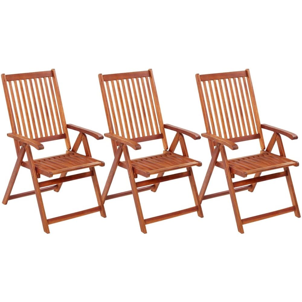 Sedie da Giardino Pieghevoli 3 pz in Legno Massello d'Acacia - Foto 1
