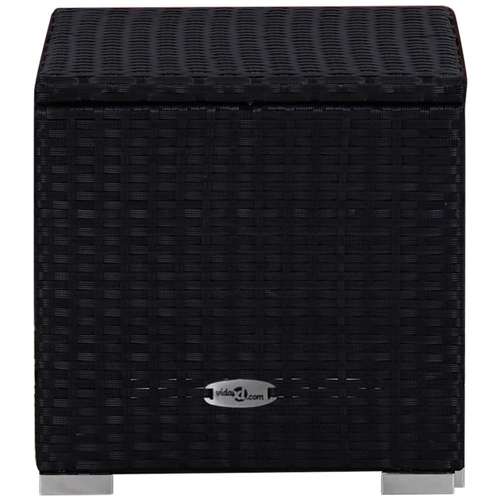 Lettino Prendisole Con Cuscino E Tavolino In Polyrattan Blu - Foto 3