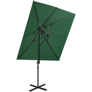 Ombrellone A Sbalzo VidaXL 250x250 Cm Con Doppia Copertura E Base A Croce – Antracite