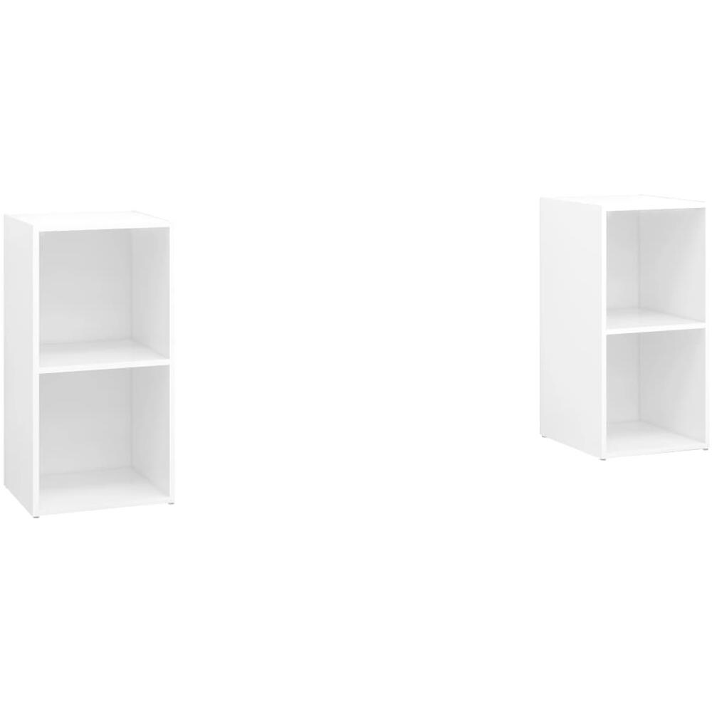 Mobili Porta TV 2 pz Bianco 72x35x36,5 cm in Legno Multistrato - Foto 1
