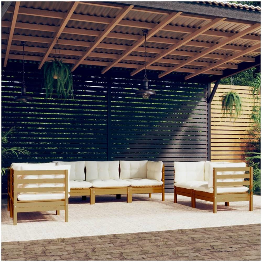 vidaXL Set Divani da Giardino 7 Posti con Cuscini Legno Acacia
