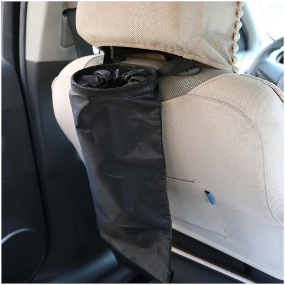 Cestino Per Auto Pieghevole Joyan - In Pelle Con 100 Sacchetti | Piastra Base Rimovibile | Nero - Foto 2