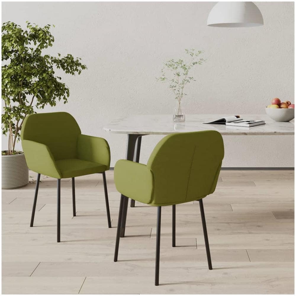 Sedie Da Pranzo 2 Pz Verde Chiaro In Velluto - Foto 1