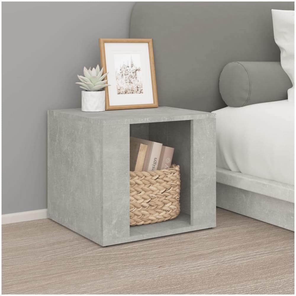 Comodino Grigio Cemento 41x40x36 Cm In Legno Multistrato - Foto 1