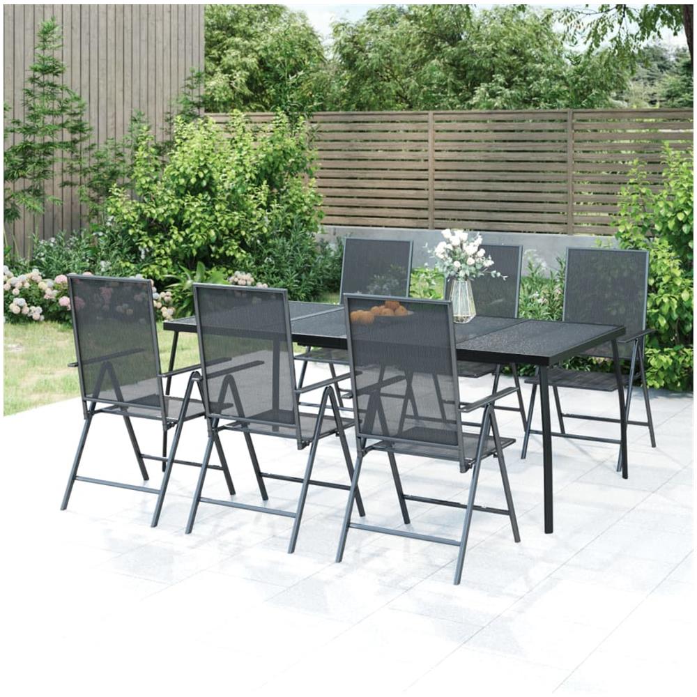 Tavolo Da Giardino Antracite 200x100x72 Cm Rete D'acciaio - Foto 1