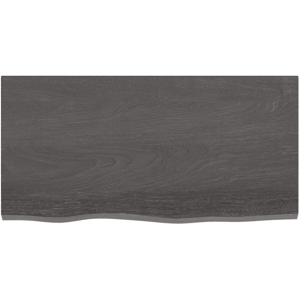 Ripiano Marrone Scuro 80x40x (2-4) cm Massello Rovere Trattato - Foto 2