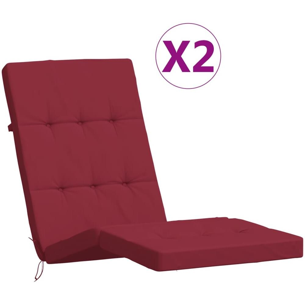 Cuscini Per Sedia A Sdraio 2 Pz Rosso Vino In Tessuto Oxford - Foto 2