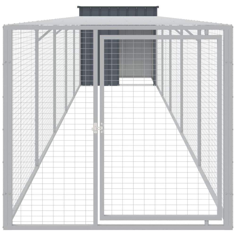 Pollaio Con Area Corsa Antracite 110x609x110 Cm Acciaio Zincato - Foto 3