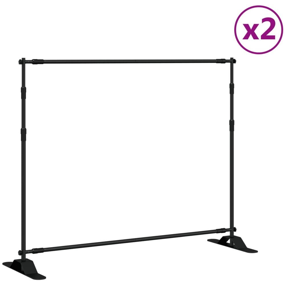 Supporti Per Fondali 2 Pz Neri 254x243 Cm In Acciaio - Foto 1