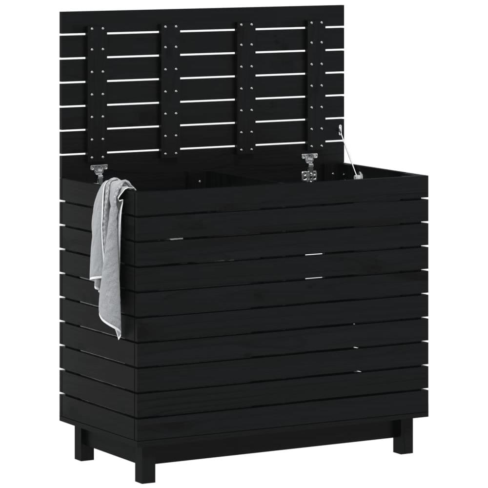 Cesto Per Bucato 88,5x44x76 Cm Legno Massello Pino - Foto 3