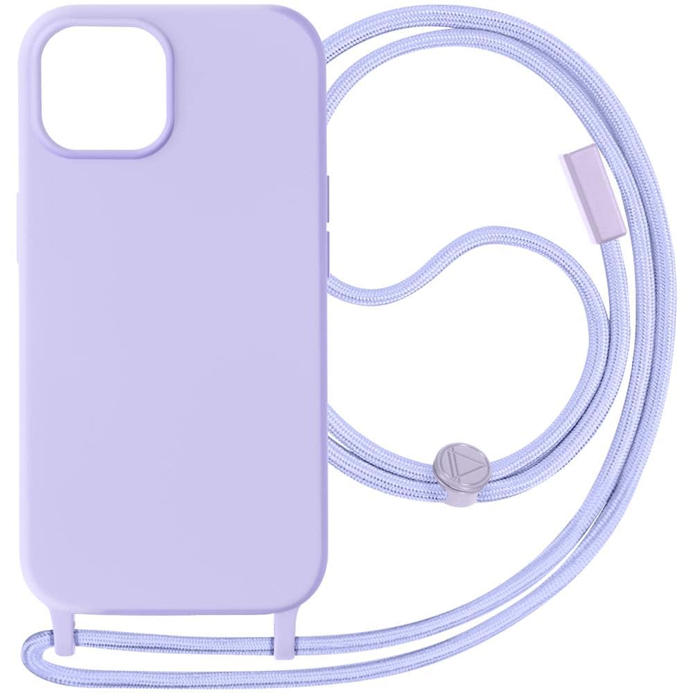Cover Semirigida Per Iphone 15 Cordino Nylon Intrecciato Serie Corda Lilla - Foto 1