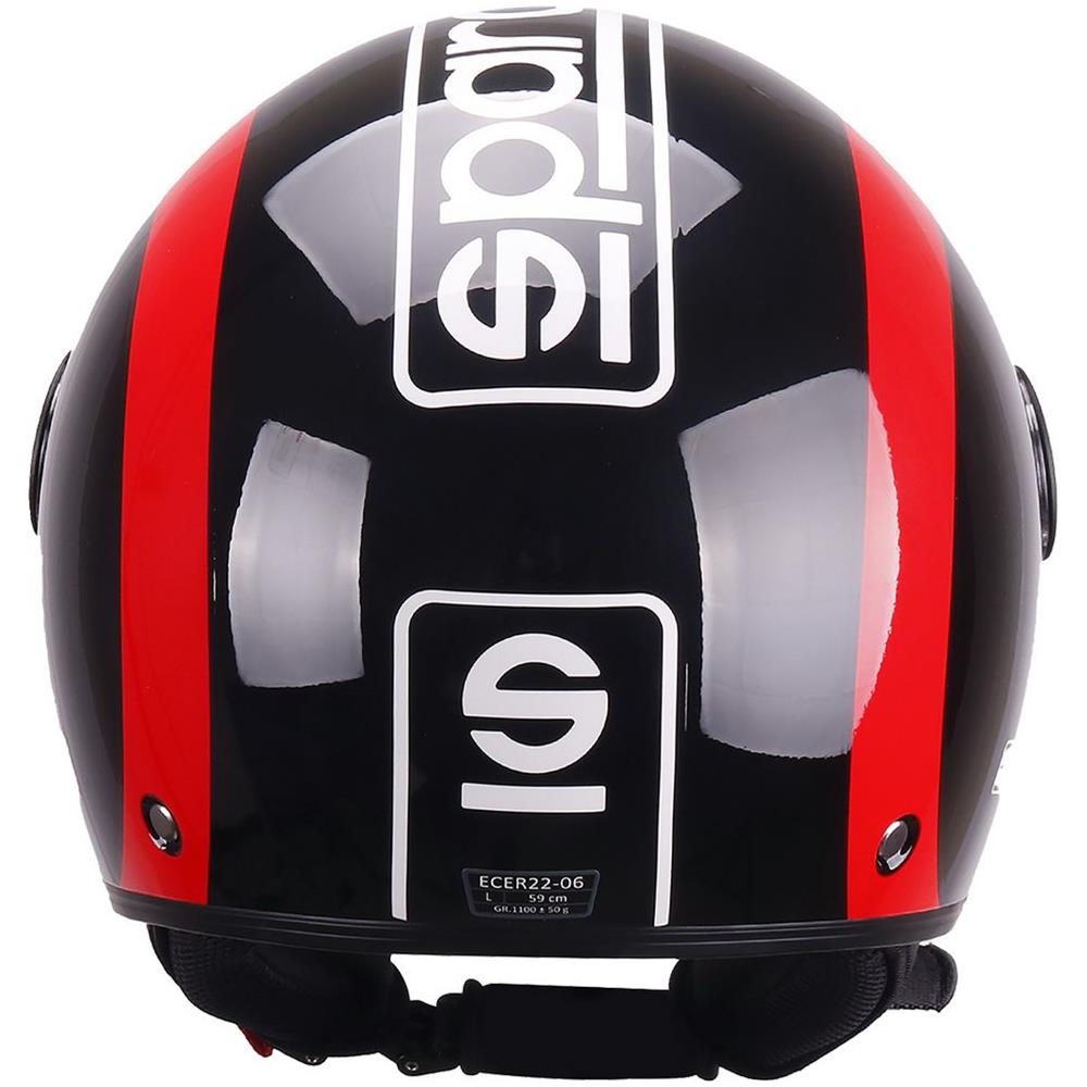 Casco Demi-jet Per Moto Rosso E Nero Con Calotta In Abs Taglia S - Foto 3
