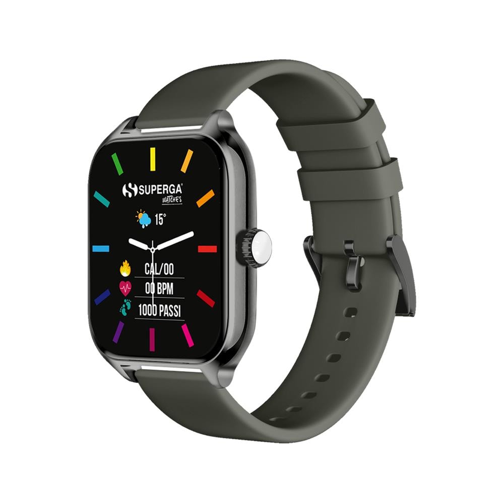 Smartwatch SWT-STC005 Bluetooth Cassa Silver 42 mm in Alluminio con Doppio Cinturino Nero e Verde Militare - Foto 1