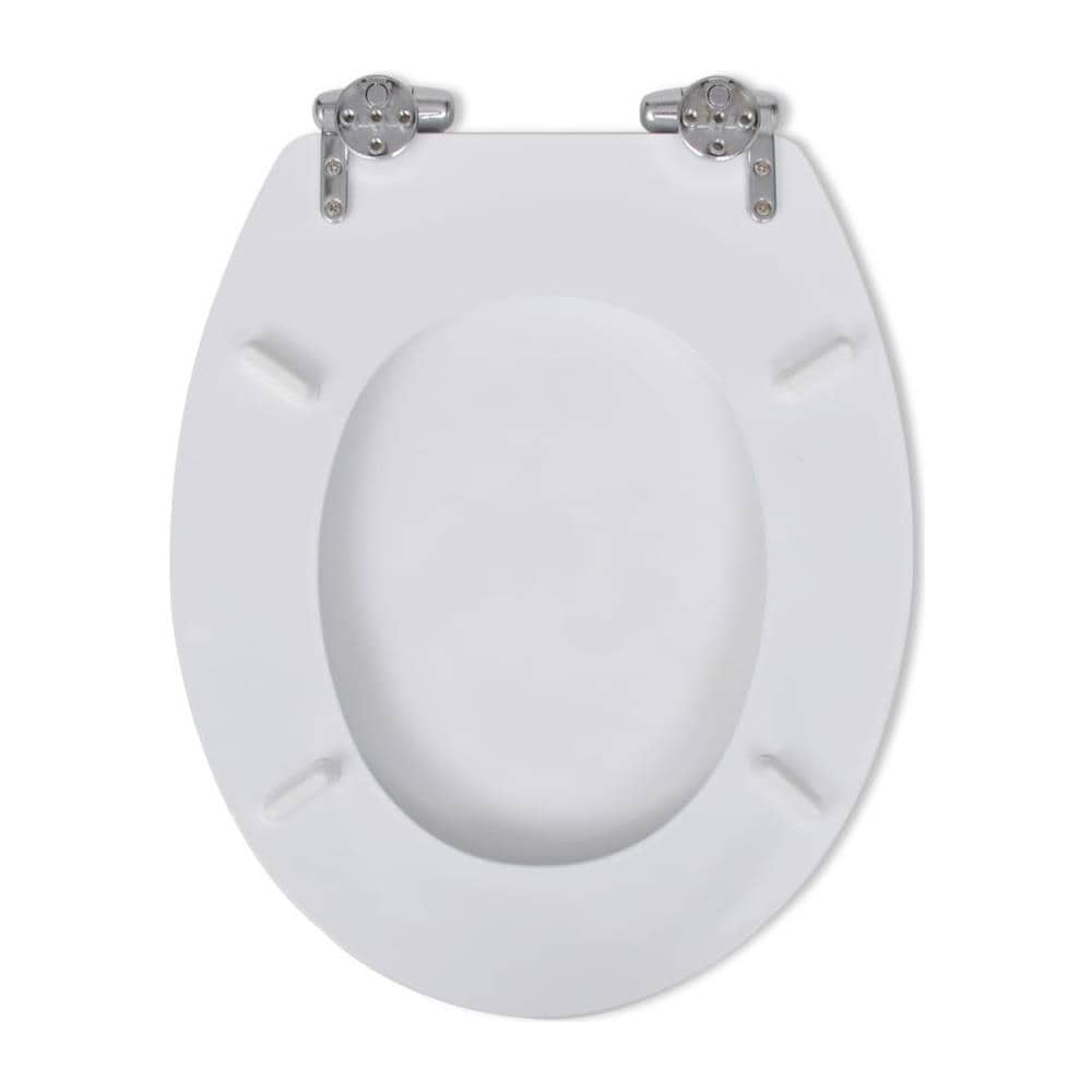 Sedile WC MDF Coperchio Chiusura Ammortizzata Semplice Bianco - Foto 19