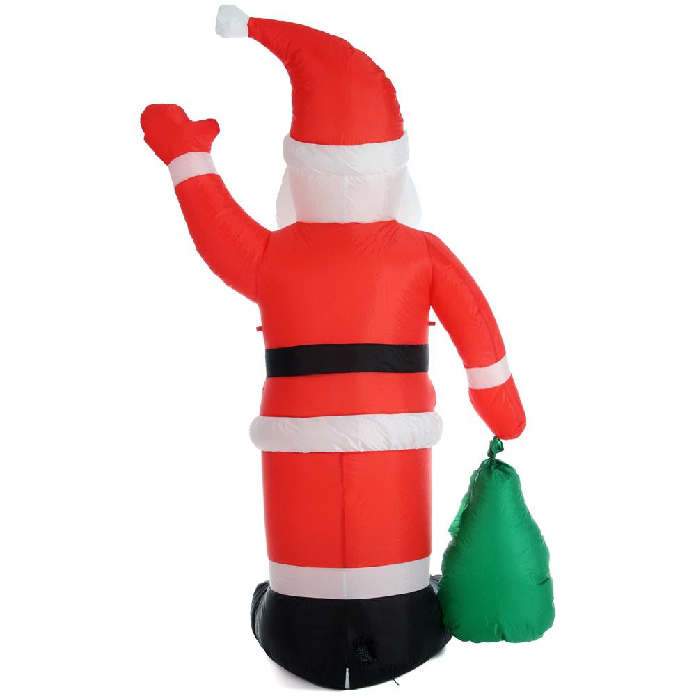 Gonfiabile Babbo Natale Con Sacco Alto 180 Cm Illuminazione Led Per Esterno - Foto 2