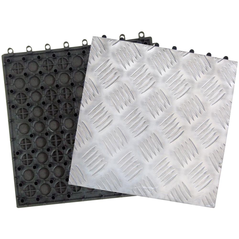 Pavimento 10pz Piastrella Alluminio Antiscivolo Supporto Resina 31x31 Mattonella - Foto 1