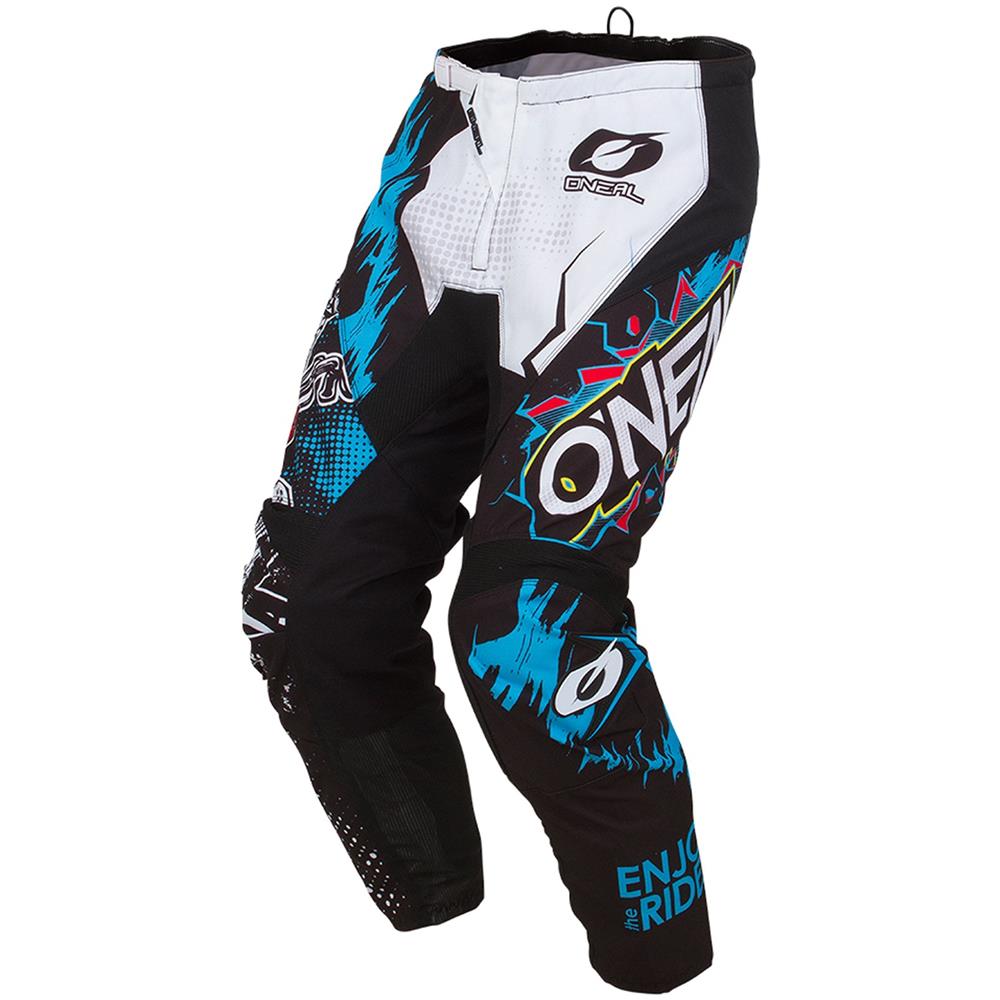 Pantaloni Mx Bambino Oneal 2019 Element Villain Bianco (22 = 56cm Bambino, Nero) - Foto 1