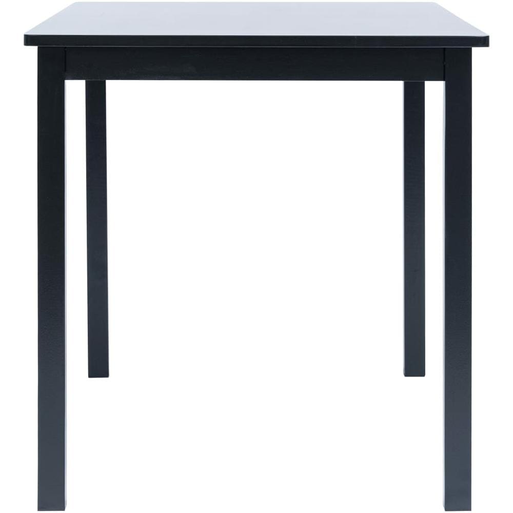 Tavolo Da Pranzo Nero 114x71x75cm In Legno Massello Di Hevea - Foto 2