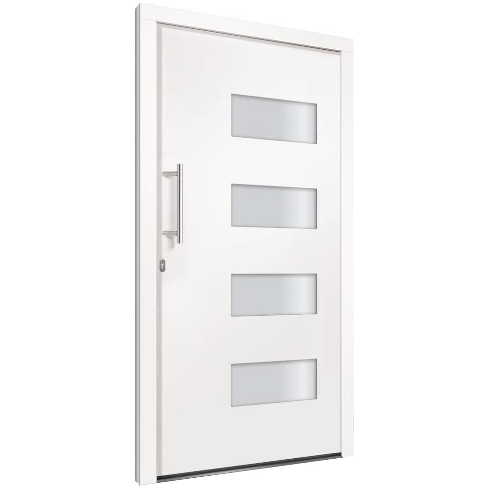 Porta d'Ingresso in Alluminio e PVC Bianco 100x210 cm - Foto 2