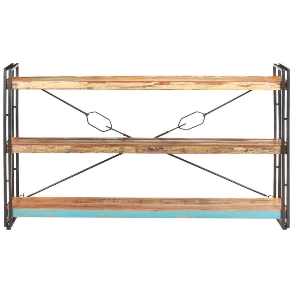 Libreria A 3 Ripiani 140x30x80 Cm In Massello Di Recupero - Foto 2