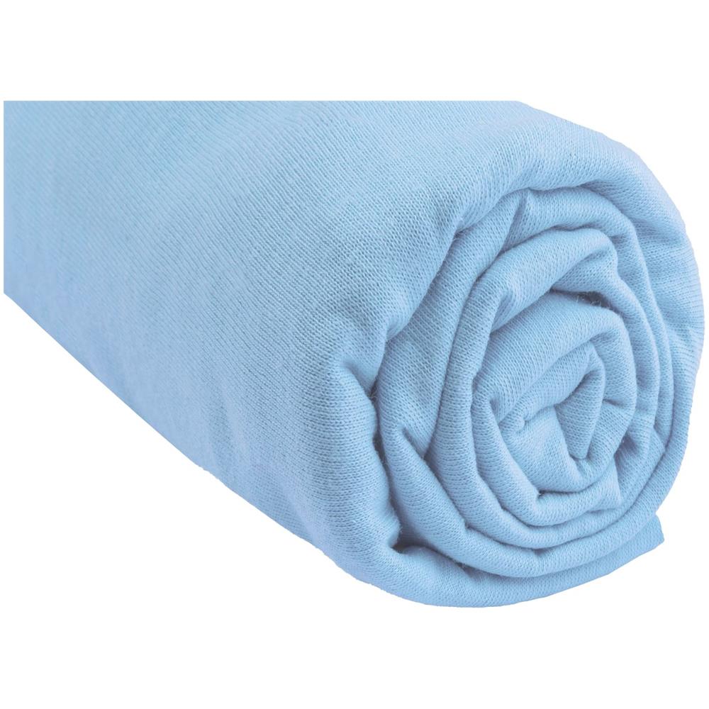 Set Di 3 Lenzuola Con Angoli In Jersey Di Cotone 100% - 50x100cm - Celeste - Foto 3
