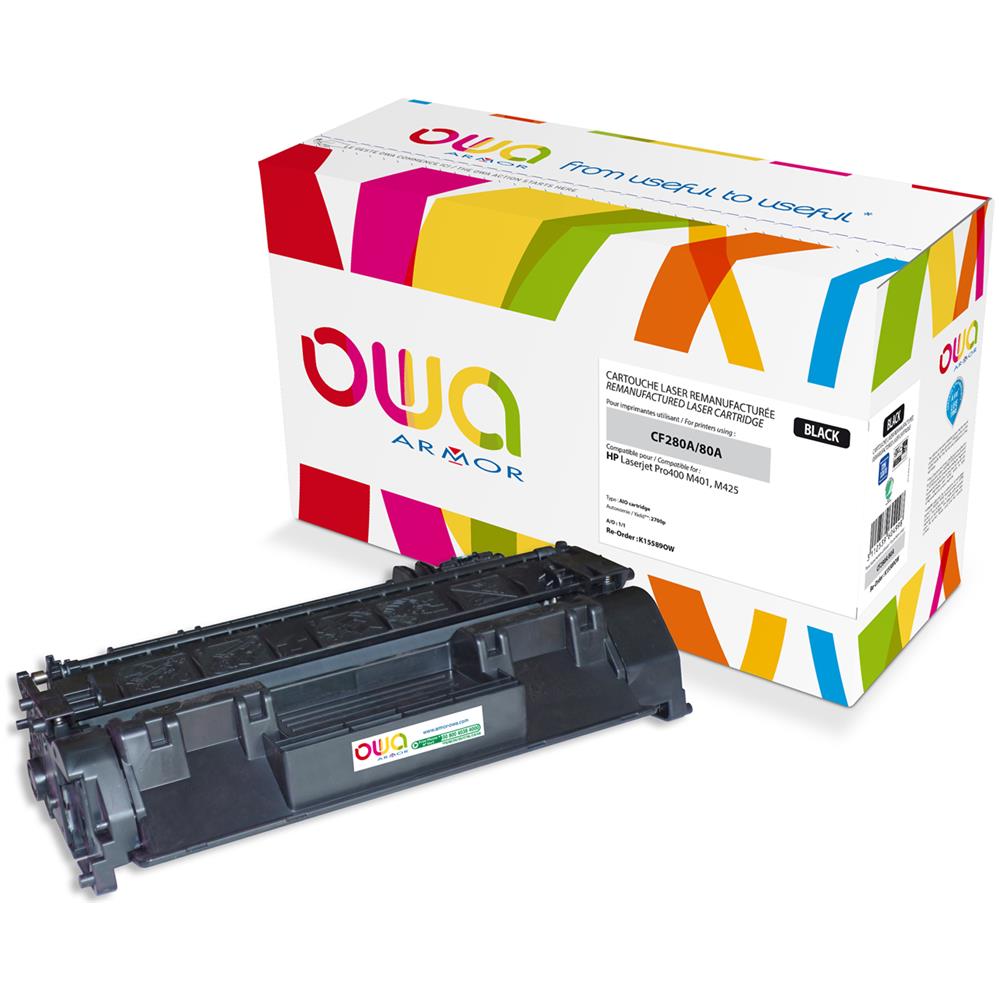 K15589OW, Cartuccia, Nero, Laser, HP, Laserjet Pro400 M401, Pro400 M425, CF280A - Foto 1