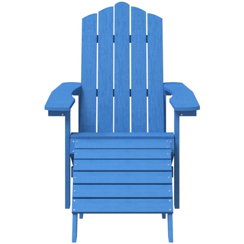 Sedia da Giardino Adirondack con Poggiapiedi Blu Acqua in HDPE - Foto 3