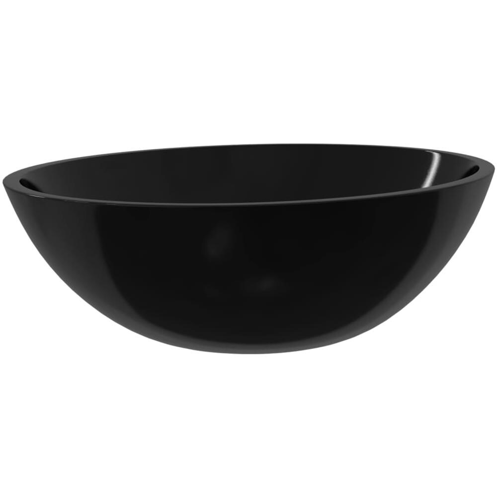 Lavandino In Vetro 50x37x14 Cm Nero - Foto 2