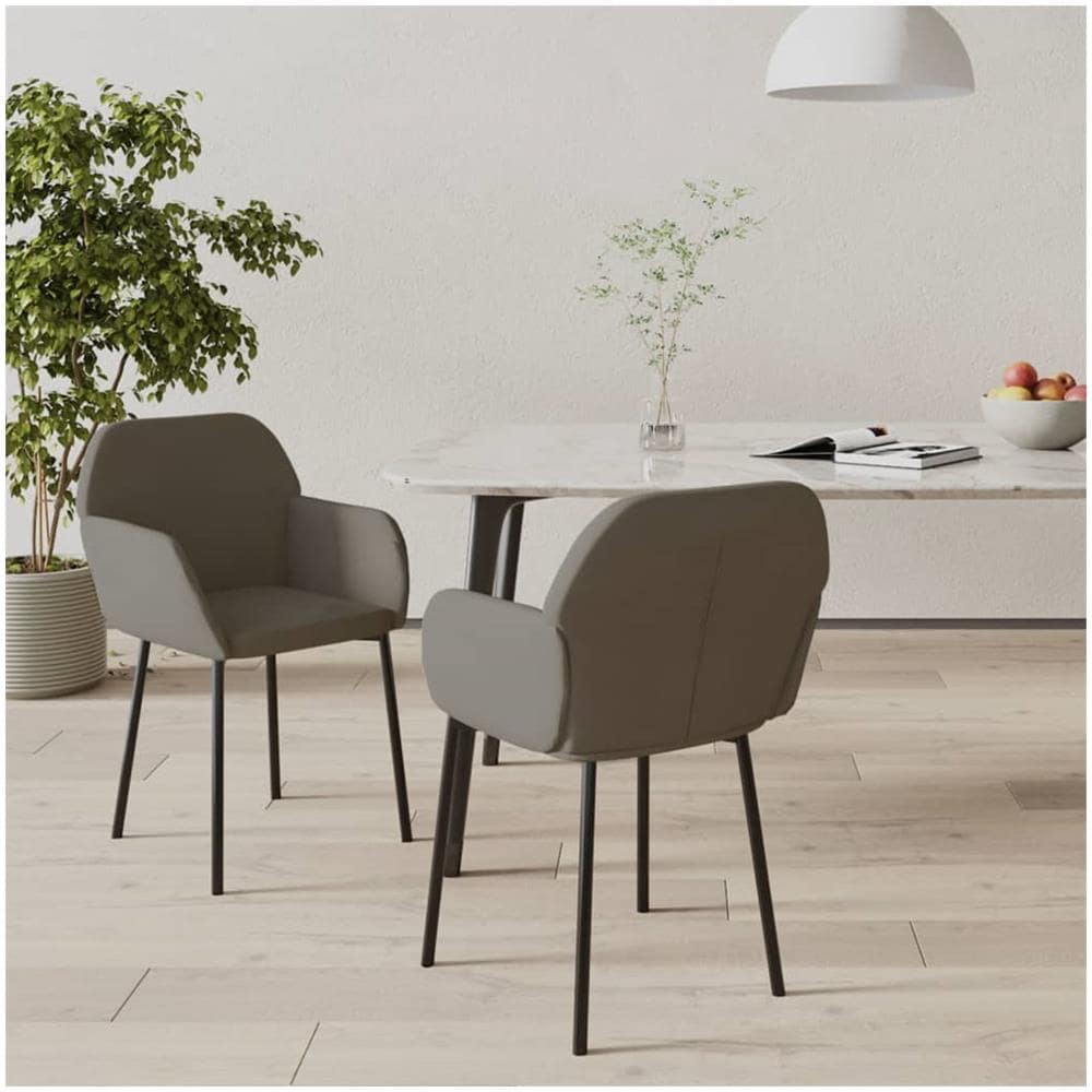 Sedie Da Pranzo 2 Pz Grigio Scuro In Velluto - Foto 1
