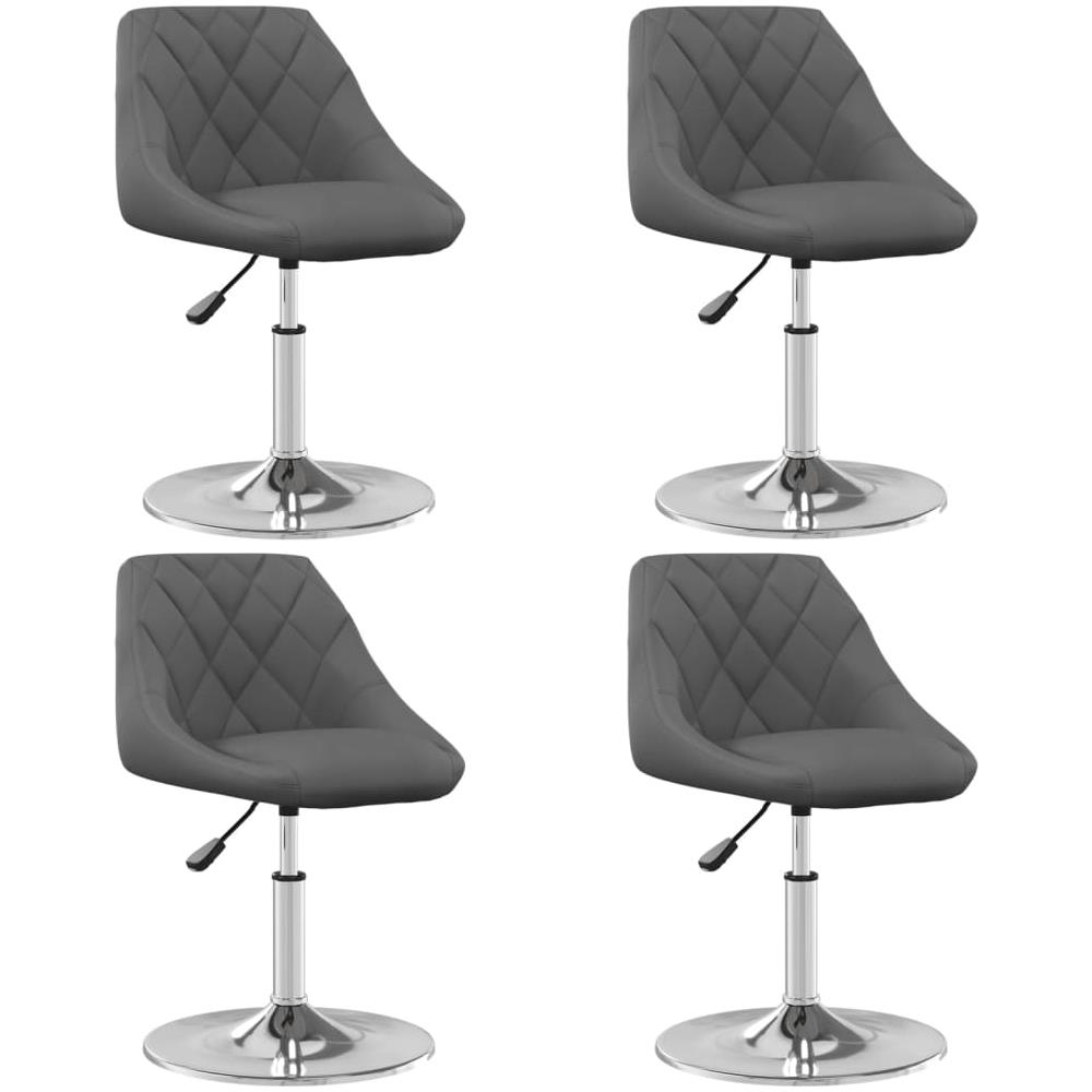 Sedie Da Pranzo Girevoli 4 Pz Grigio Scuro In Velluto - Foto 1