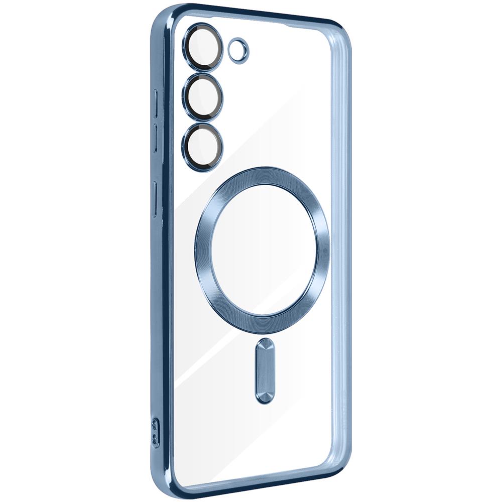 Cover Magsafe Per Samsung S23 Con Protezione Fotocamera Trasparente / Blu - Foto 5