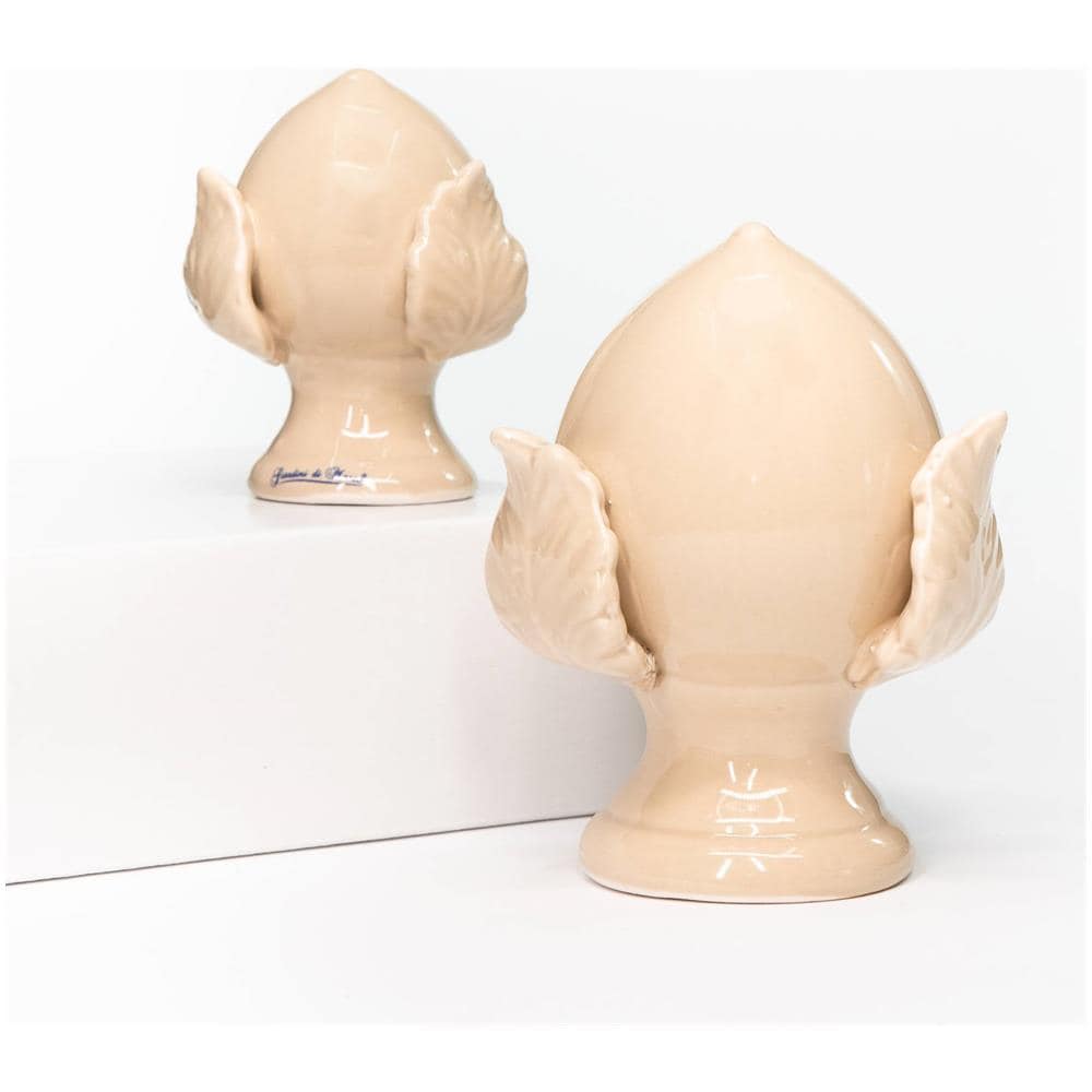 Pumo Colorato Crema Avorio Salentino Chiuso New Decorazione In Ceramica Tipica Pugliese Medio H 12 Cm - Foto 1