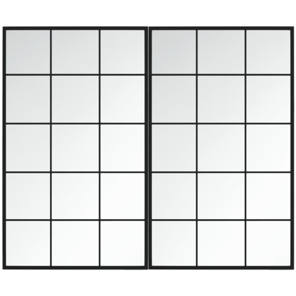 Specchi A Parete 2 Pz Neri 100x60 Cm In Metallo - Foto 2