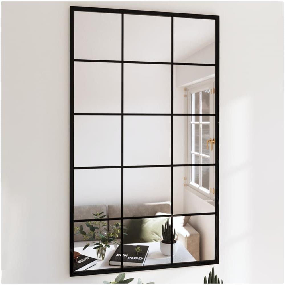 Specchi A Parete 2 Pz Neri 100x60 Cm In Metallo - Foto 1