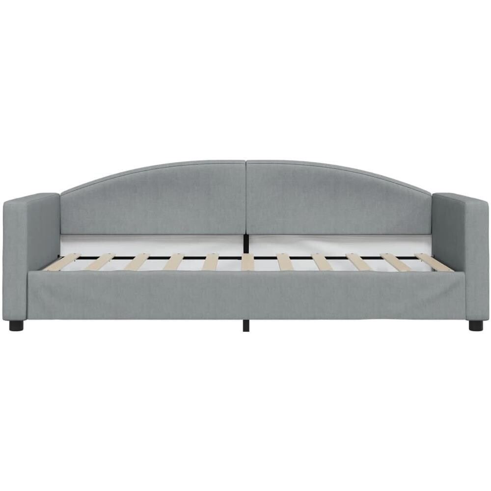 Letto Da Giorno Grigio Chiaro 90x190 Cm In Tessuto - Foto 3