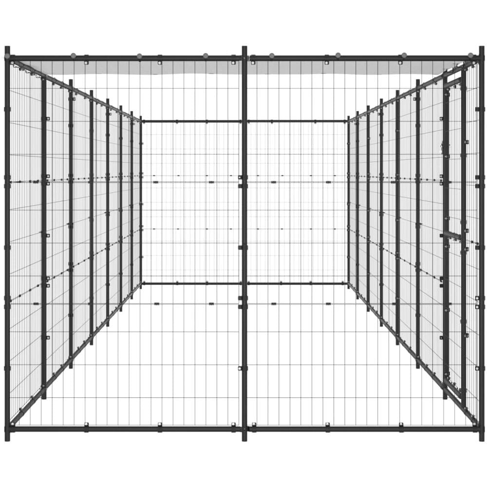 Gabbia Per Cani Da Esterno In Acciaio Con Tetto 16,94 M - Foto 3