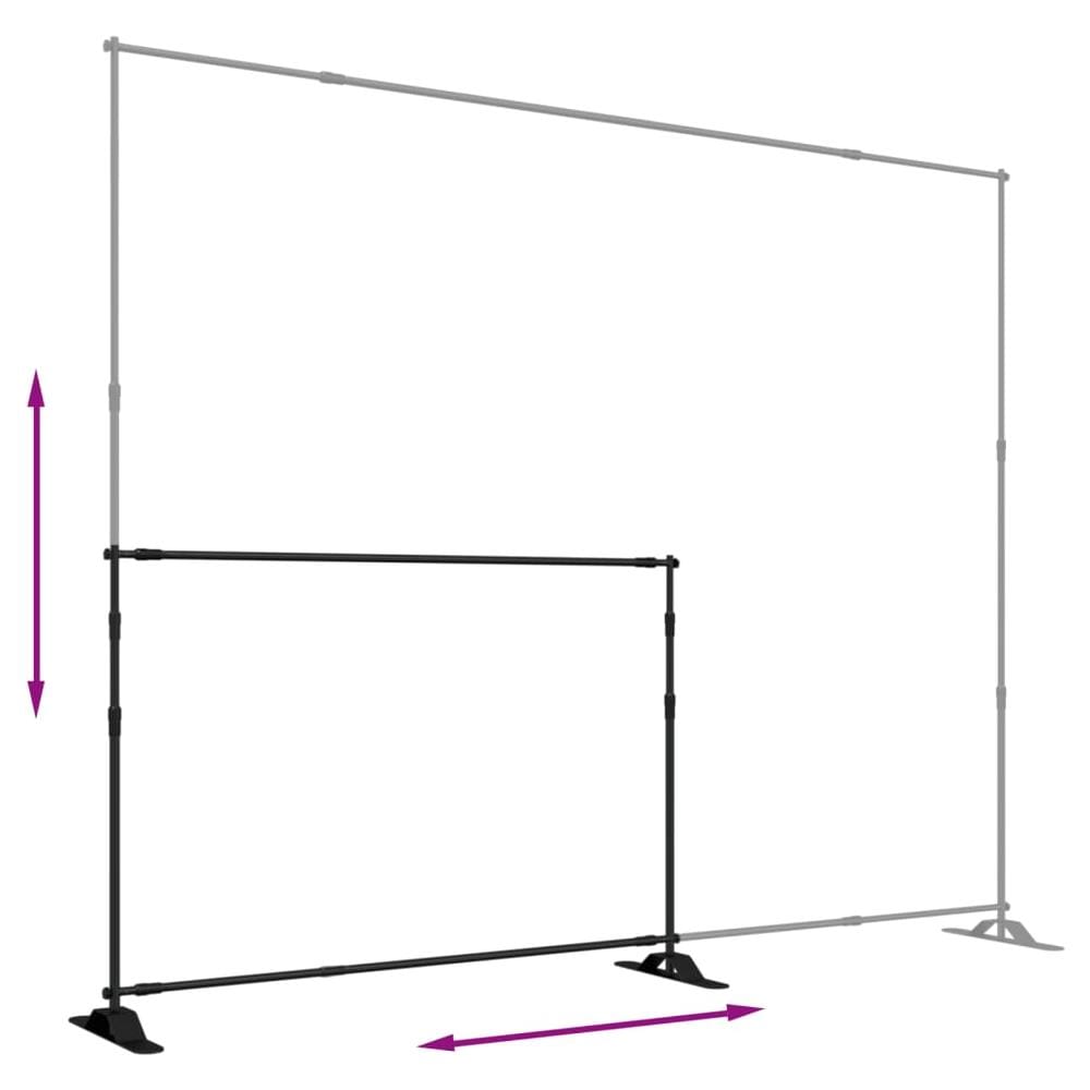 Supporti Per Fondali 2 Pz Neri 305x243 Cm In Acciaio - Foto 2