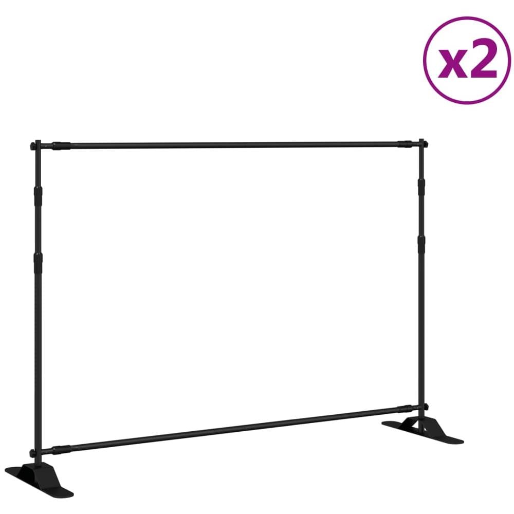 Supporti Per Fondali 2 Pz Neri 305x243 Cm In Acciaio - Foto 1