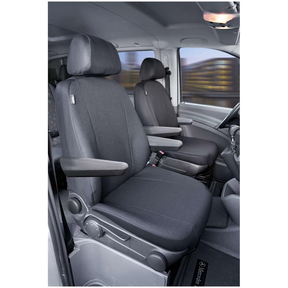 Transporter Coprisedili In Tessuto Per Mercedes Vito /viano, 2 Posti Singoli Per Bracciolo Interno E Esterno - Foto 1