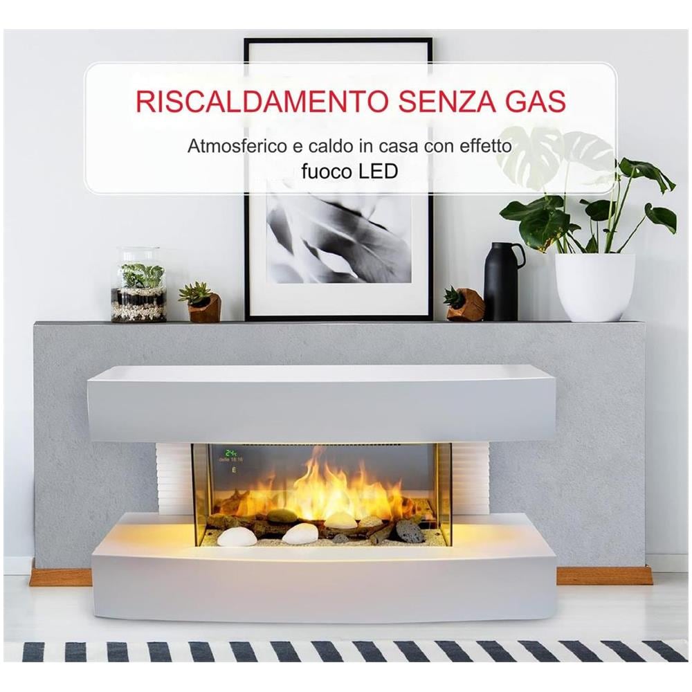 Caminetto Elettrico Toronto 2000W Stufa Elettrica LED e Telecomando - Foto 2