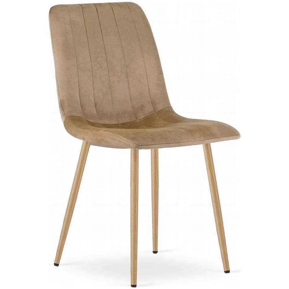 Sedia JEWA - Moderna in velluto marrone con gambe in legno x 3 - Foto 2