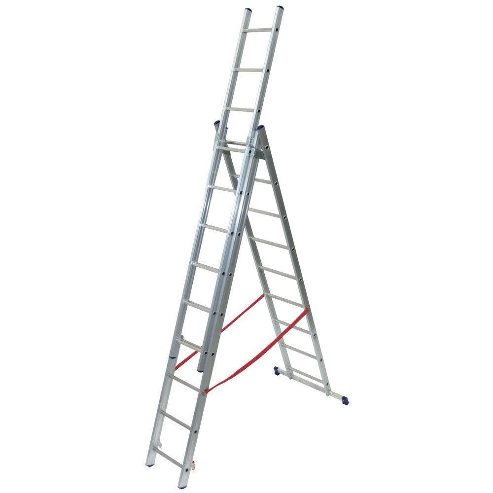 3x9 Stilo Scala Trasformabile A Tre Rampe Stilo Chiusa 258 Cm - Aperta 594 Cm - A Cavalletto 169 Cm Portata 150 Kg En13. . - Foto 2