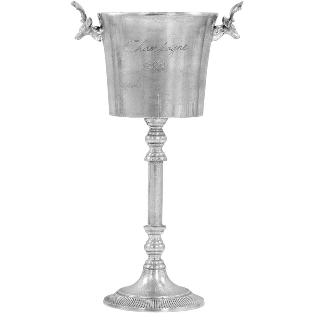 Secchiello Per Champagne Alluminio Massiccio 39x29x71cm Argento - Foto 1