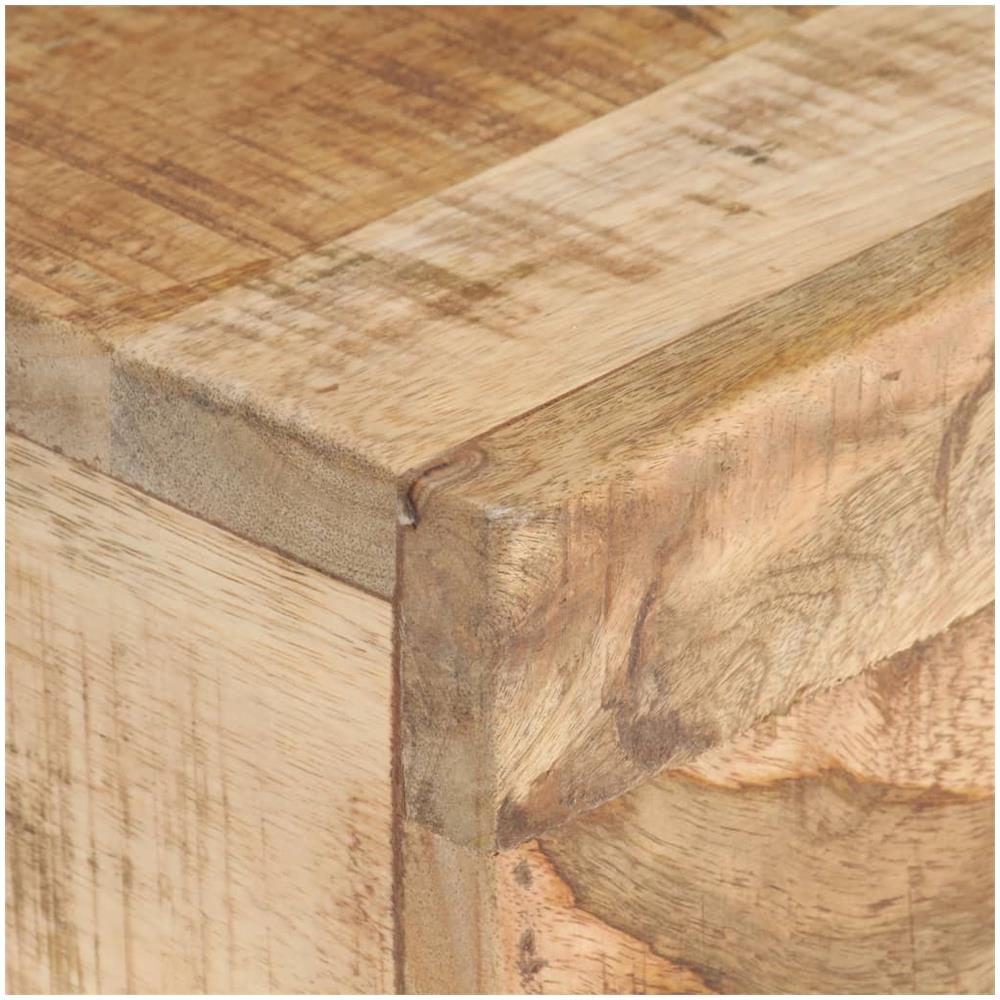 Tavolino 40x30x50 Cm In Legno Massello Di Mango Grezzo - Foto 2