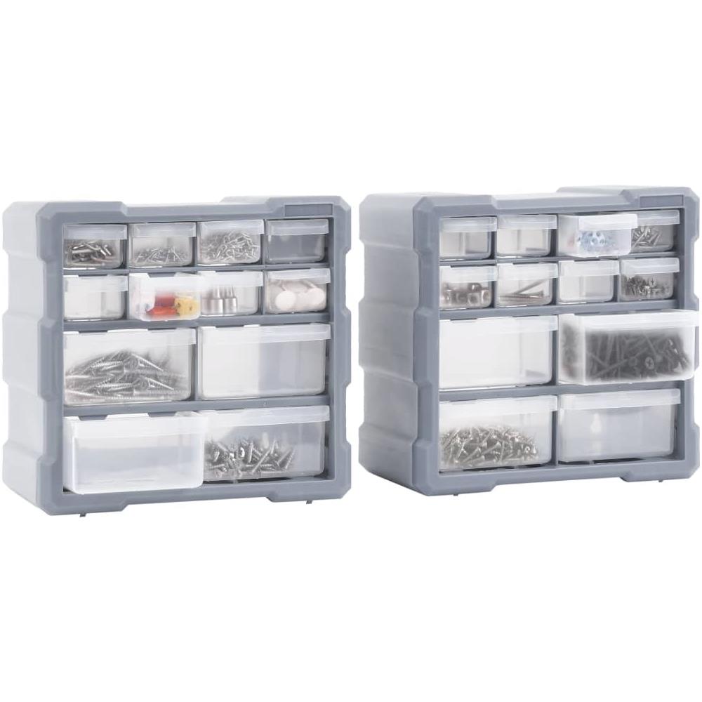 Mobili Contenitori Con 12 Cassetti 2 Pz 26,5x16x26 Cm - Foto 2