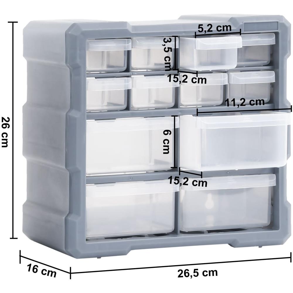 Mobili Contenitori Con 12 Cassetti 2 Pz 26,5x16x26 Cm - Foto 8
