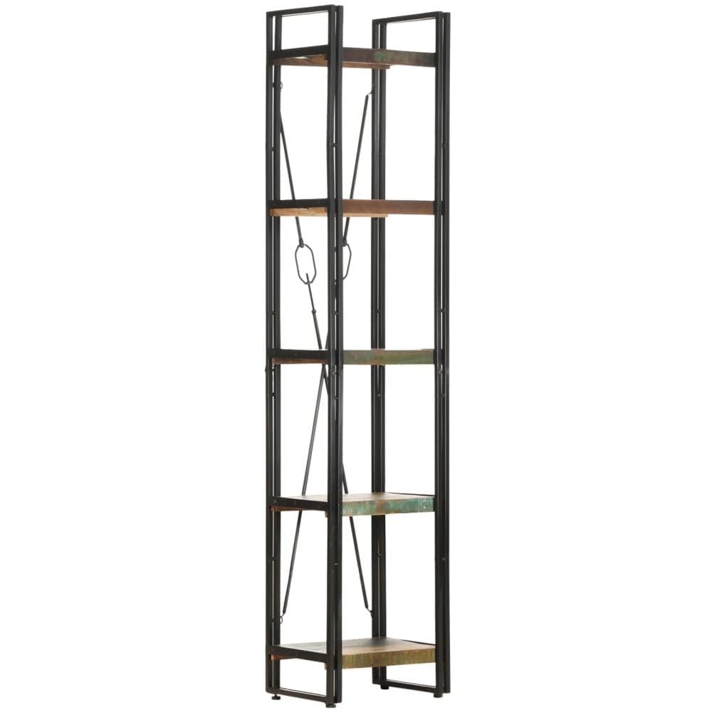 Libreria A 5 Ripiani 40x30x180cm In Massello Di Recupero - Foto 1