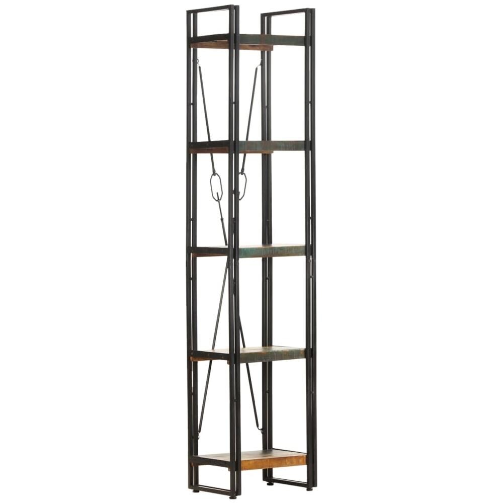 Libreria A 5 Ripiani 40x30x180cm In Massello Di Recupero - Foto 8